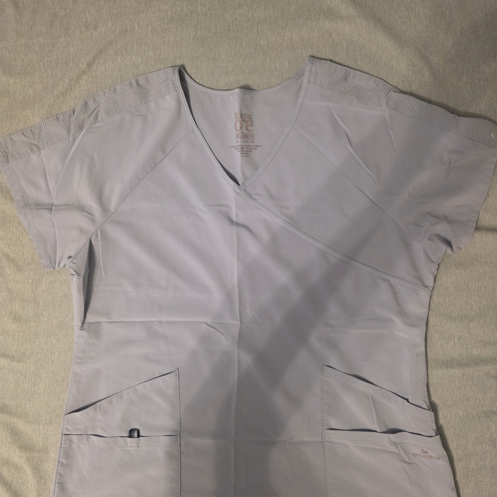 Barco Uniforms Gray Wellness Scrub Top
